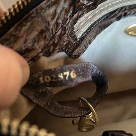 Brahmin Y2K Brown Croc Embossed Leather Shoulder Bag 25th Anniversary Edition - Picture 9 of 13